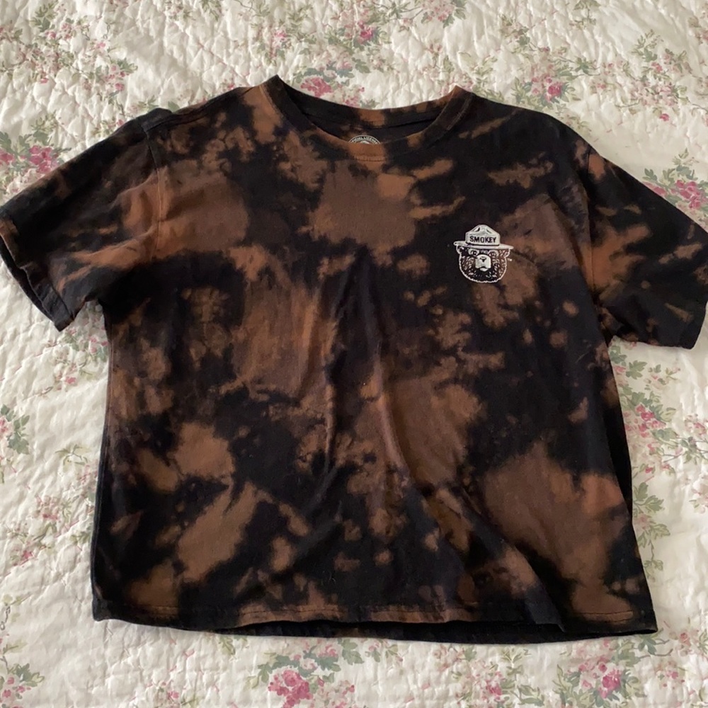 Brown/Black Tie Dyed Smokey Crop Top